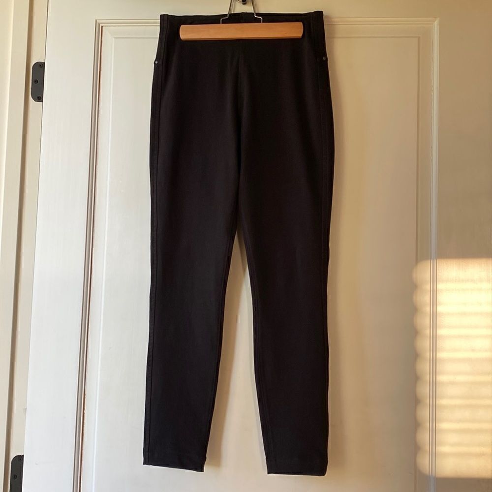 NEW Without Tag Pull On Black Denim Pant With Patented Tummy Control Panel